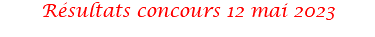 Résultats concours 12 mai 2023